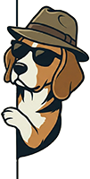 Undercover Vibe mascot dog illustration